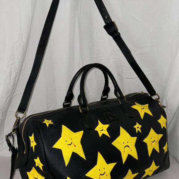 Ralph Lauren RRL Handmade Black Pebbled Leather Duffle Bag Travel Bag - Picture 16 of 17